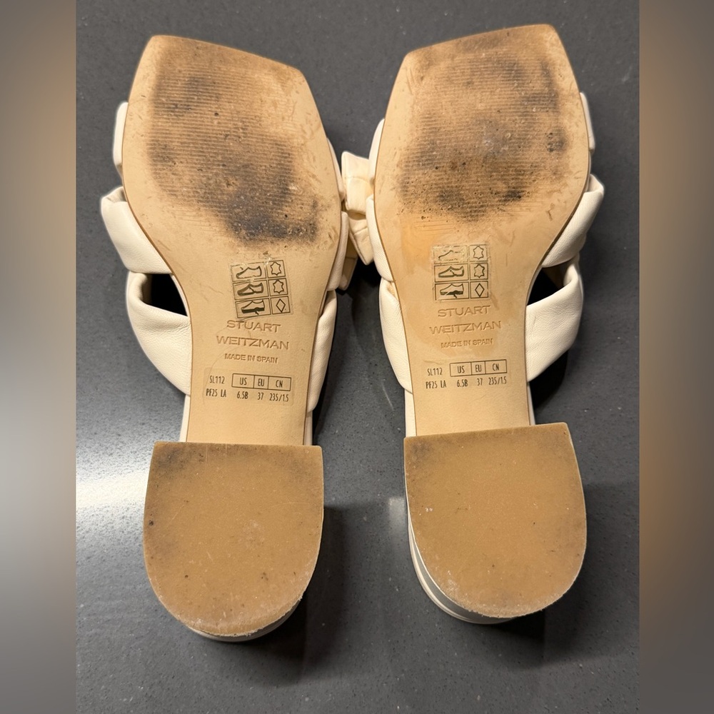 STUART WEITZMAN Sofia 45MM Bow Leather Sandals Size 6.5 - Picture 11 of 13